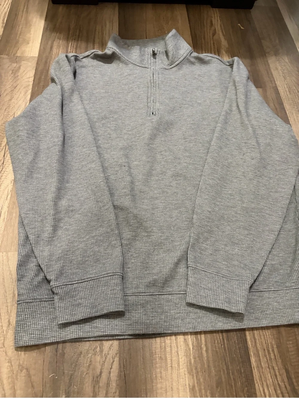 Hart Schaffner Marx Men's Gray Quarter-Zip Waffle Knit Sweater